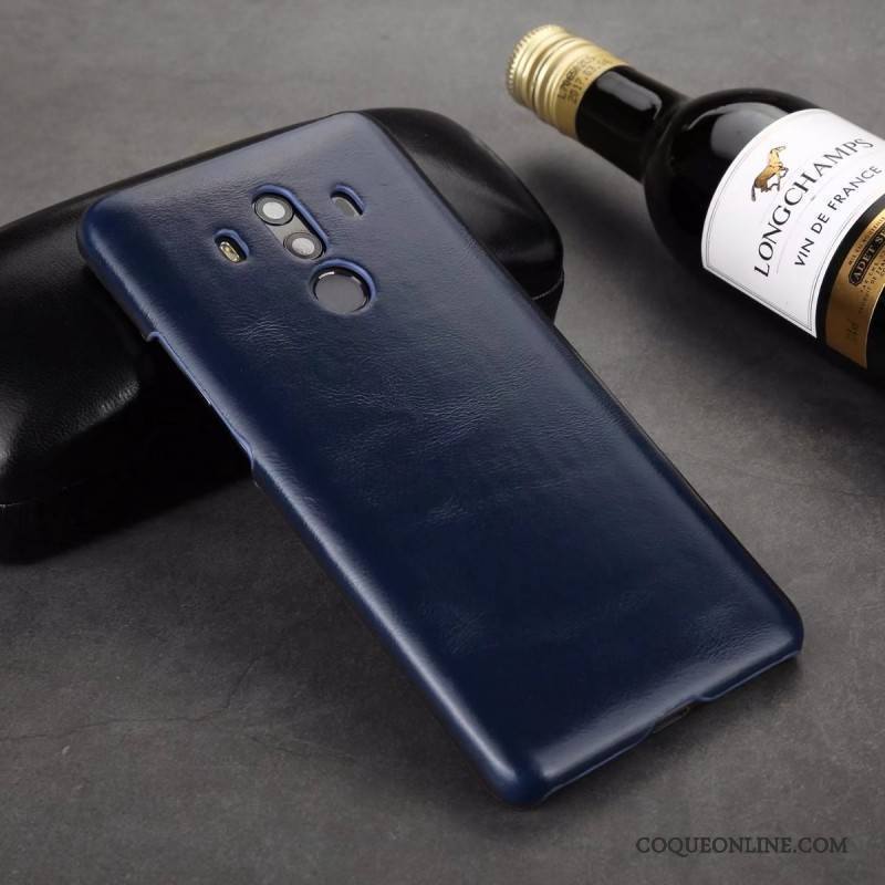 Huawei Mate 10 Pro Vintage Coque De Téléphone Étui Protection Délavé En Daim Cuir Véritable Étui En Cuir
