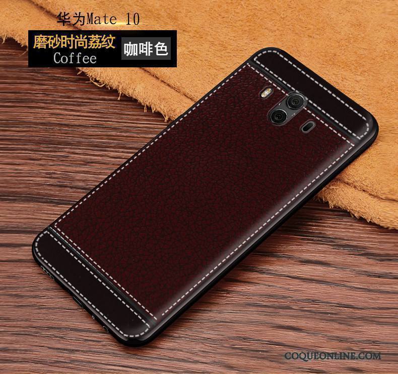 Huawei Mate 10 Protection Rouge Fluide Doux Étui Étui En Cuir Incassable Coque De Téléphone