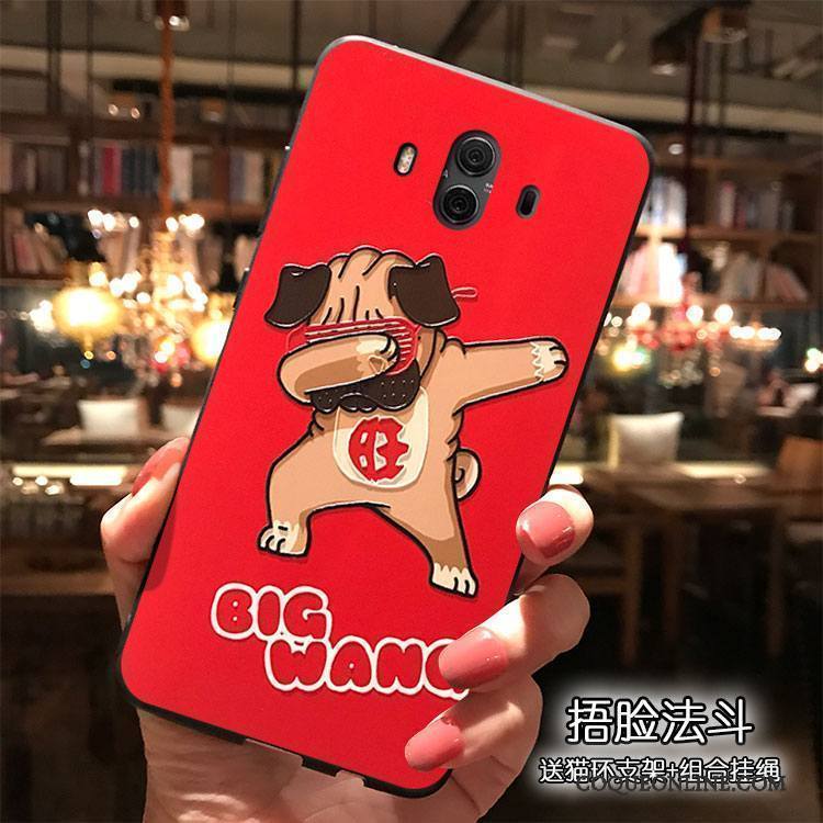 Huawei Mate 10 Rouge Étui Silicone Charmant Dessin Animé Tout Compris Coque