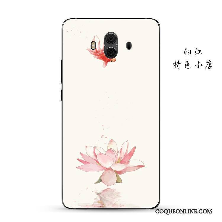 Huawei Mate 10 Style Chinois Coque De Téléphone Vert Clair Fluide Doux Silicone Incassable