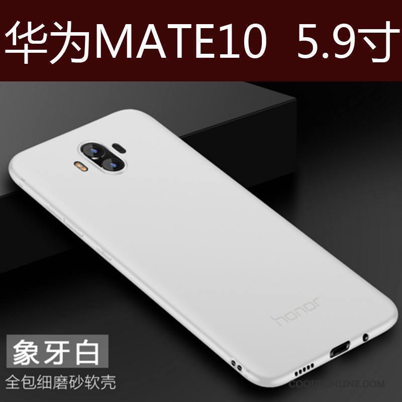 Huawei Mate 10 Étui Légère Silicone Fluide Doux Coque De Téléphone Noir Protection