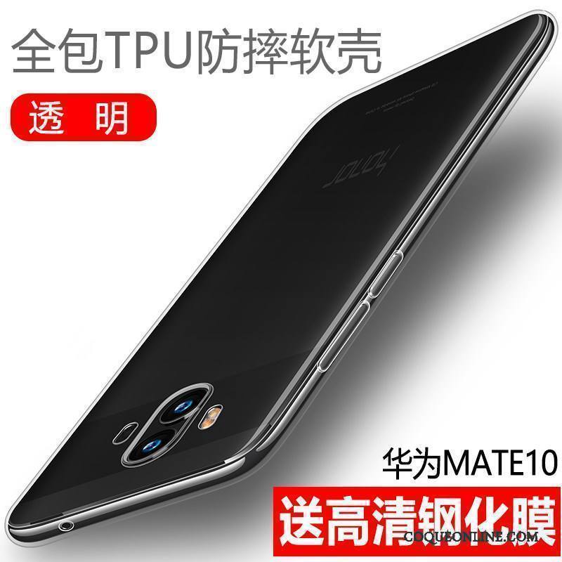 Huawei Mate 10 Étui Noir Fluide Doux Délavé En Daim Incassable Coque Très Mince