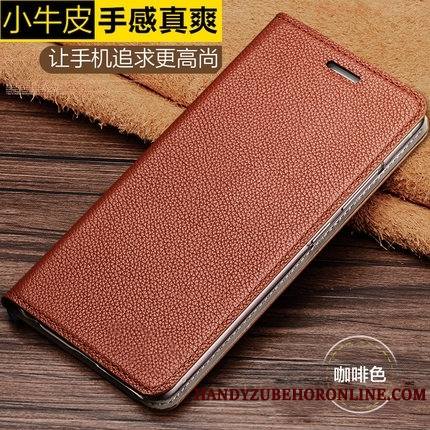 Huawei Mate 20 Coque Cuir Véritable Étui Litchi Modèle Fleurie Petit Housse Protection