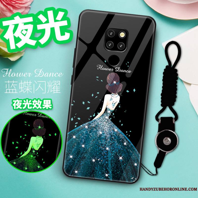 Huawei Mate 20 Coque Personnalité Verre Marque De Tendance Créatif Nouveau Bleu Tout Compris