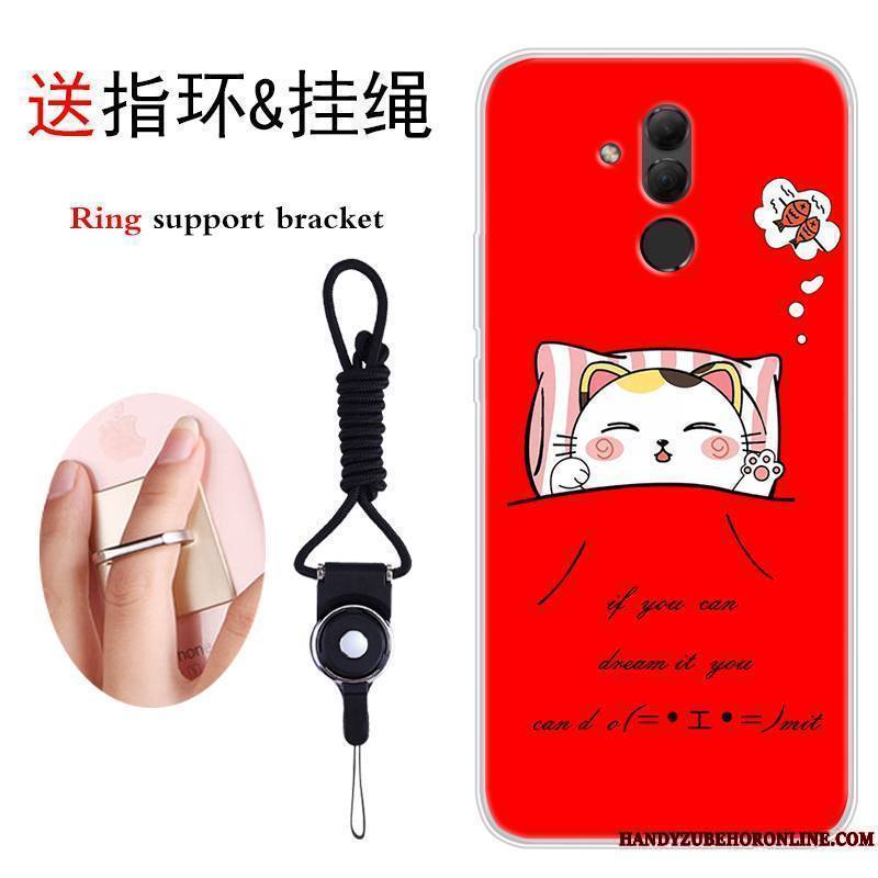 Huawei Mate 20 Lite Coque Dessin Animé Étui Tendance Chat Fluide Doux Créatif Noir