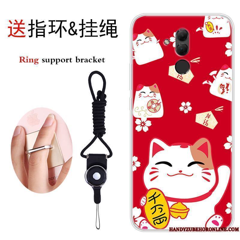 Huawei Mate 20 Lite Coque Dessin Animé Étui Tendance Chat Fluide Doux Créatif Noir