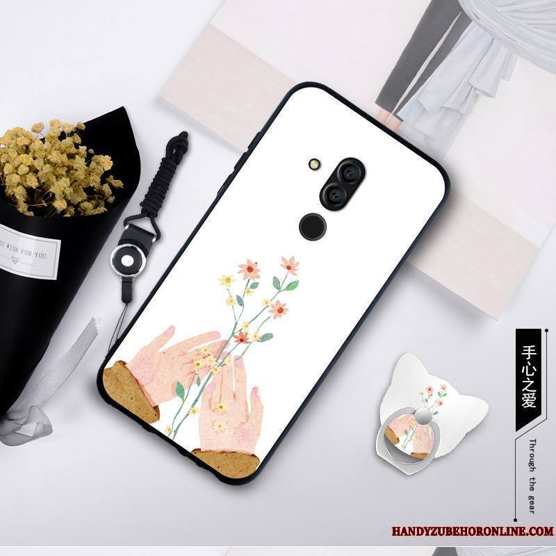 Huawei Mate 20 Lite Coque Tempérer Fluide Doux Anneau Membrane Jaune Incassable Étui