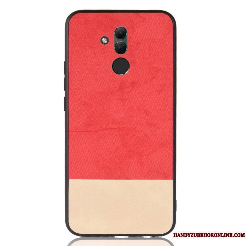 Huawei Mate 20 Lite Couture Couleurs Modèle Fleurie Coque Protection Fluide Doux Délavé En Daim Bleu