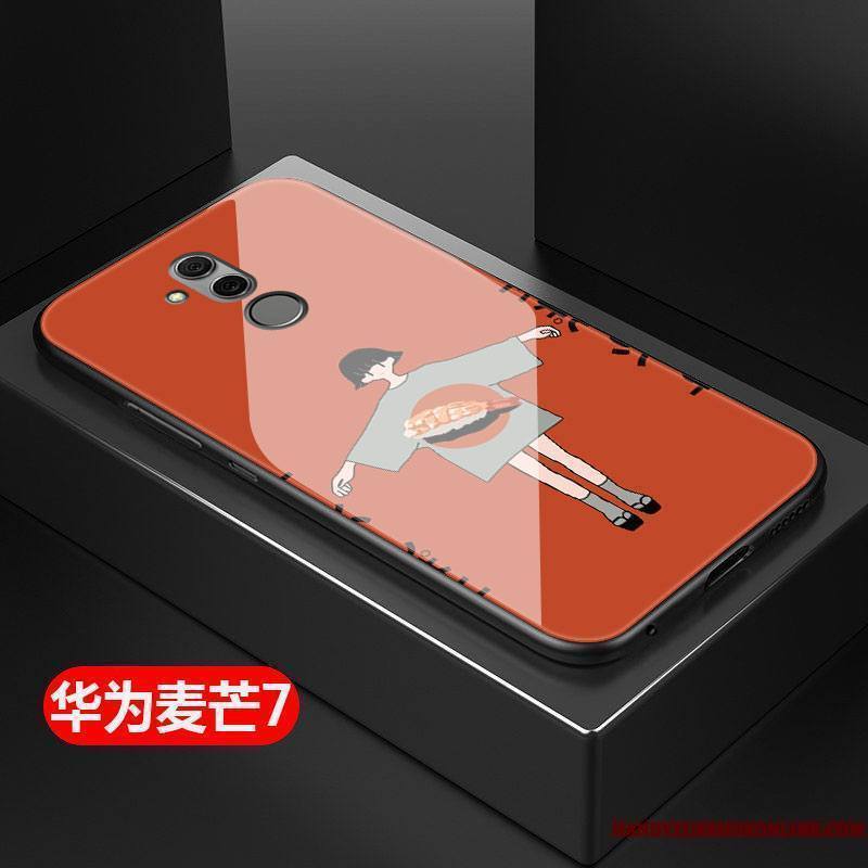 Huawei Mate 20 Lite Net Rouge Silicone Étui Tout Compris Verre Tendance Coque De Téléphone