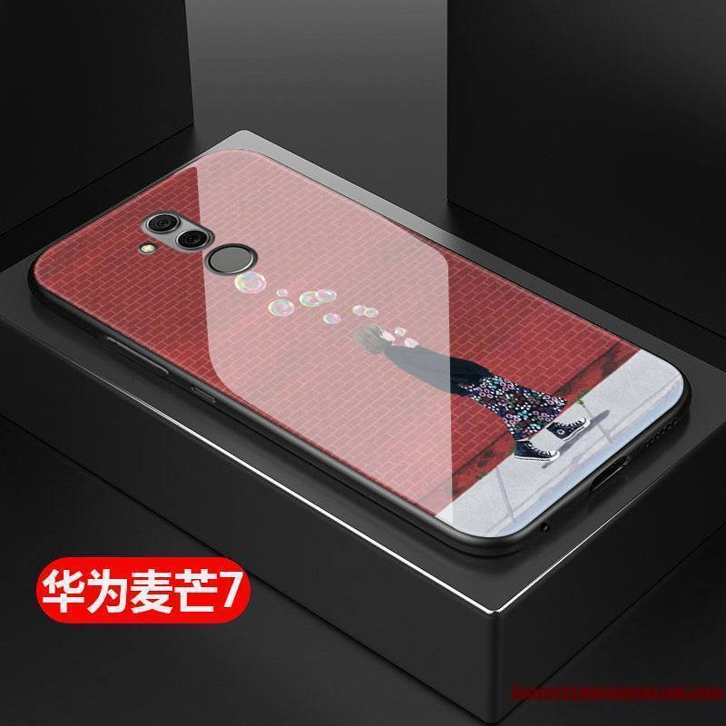 Huawei Mate 20 Lite Net Rouge Silicone Étui Tout Compris Verre Tendance Coque De Téléphone