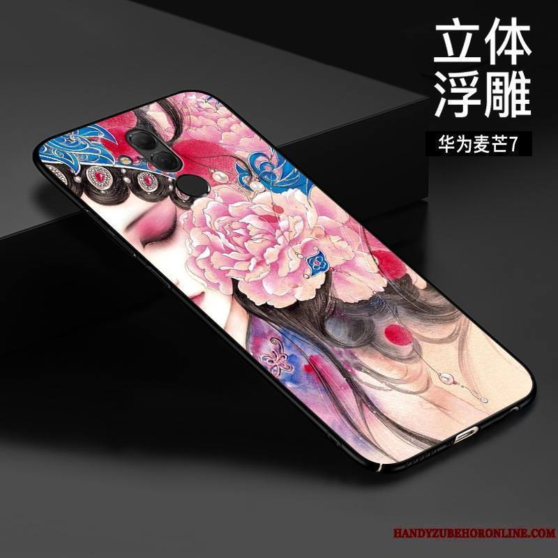 Huawei Mate 20 Lite Tout Compris Coque De Téléphone Rose Gaufrage Dimensionnel Protection Personnalisé