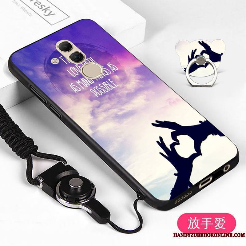 Huawei Mate 20 Lite Étui Coque De Téléphone Violet Fluide Doux Ornements Suspendus Incassable