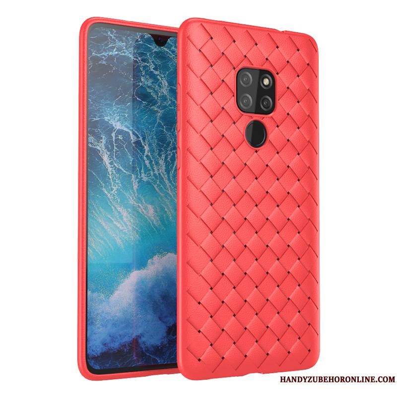 Huawei Mate 20 Modèle Fleurie Refroidissement Tissage Antidérapant Coque Respirant Violet