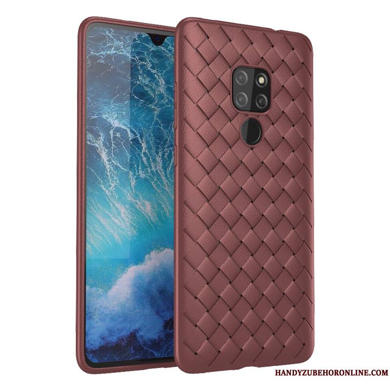 Huawei Mate 20 Modèle Fleurie Refroidissement Tissage Antidérapant Coque Respirant Violet