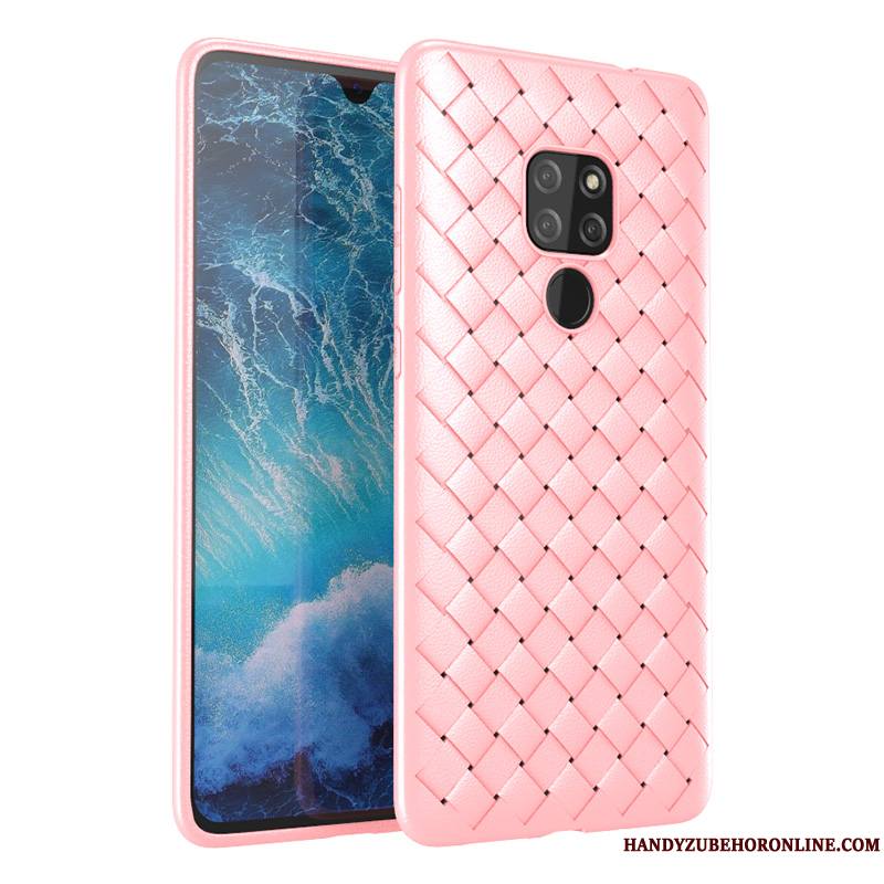 Huawei Mate 20 Modèle Fleurie Refroidissement Tissage Antidérapant Coque Respirant Violet