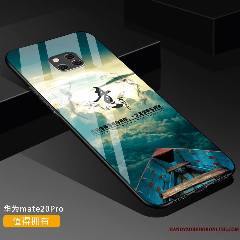 Huawei Mate 20 Pro Coque De Téléphone Bleu Personnalisé Miroir Silicone Verre Tout Compris