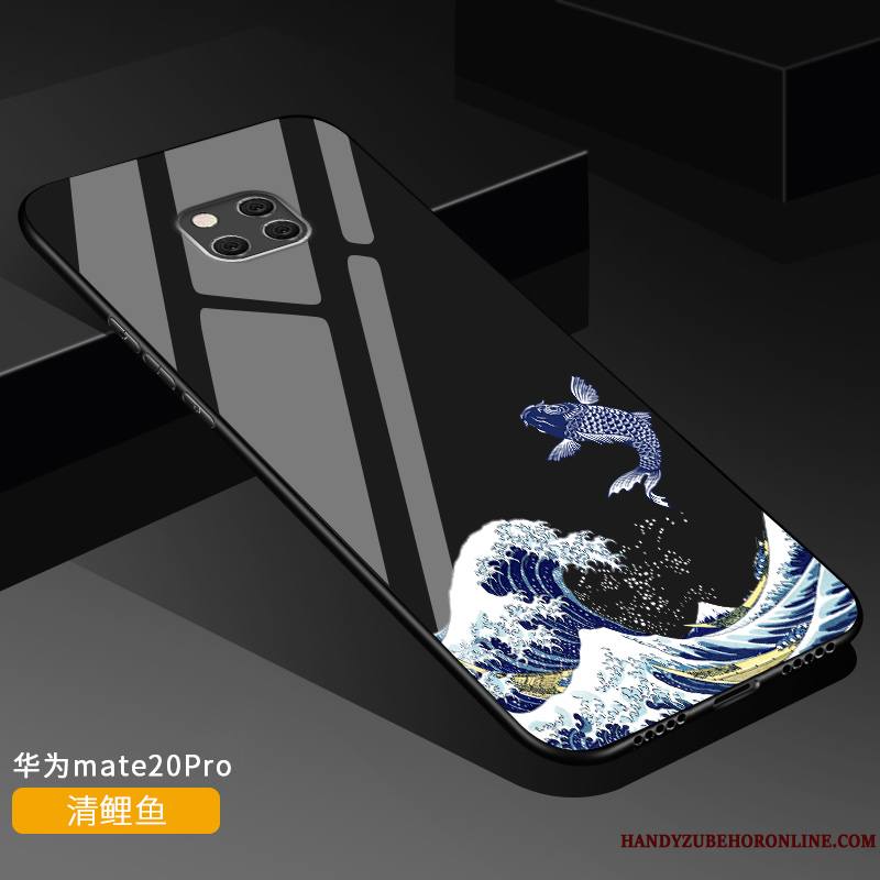 Huawei Mate 20 Pro Coque De Téléphone Bleu Personnalisé Miroir Silicone Verre Tout Compris