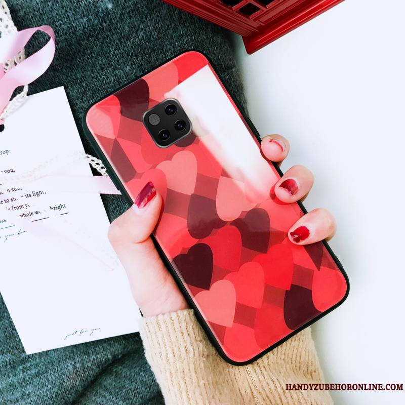 Huawei Mate 20 Pro Marque De Tendance Fluide Doux Coque De Téléphone Bleu Net Rouge Personnalité Élégant