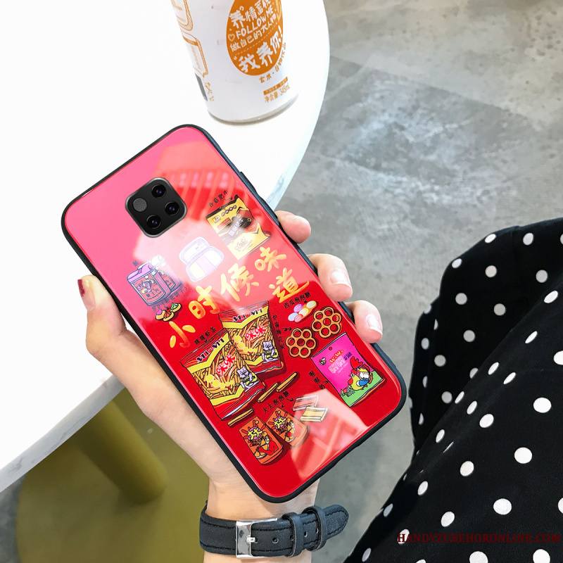 Huawei Mate 20 Pro Marque De Tendance Fluide Doux Coque De Téléphone Bleu Net Rouge Personnalité Élégant