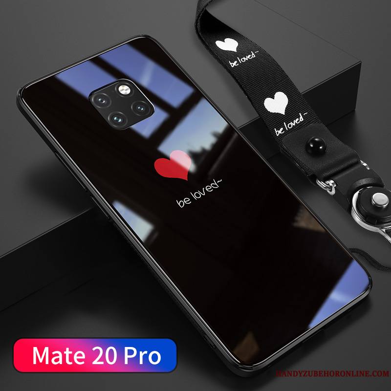 Huawei Mate 20 Pro Net Rouge Coque De Téléphone Protection Verre Incassable Créatif Simple