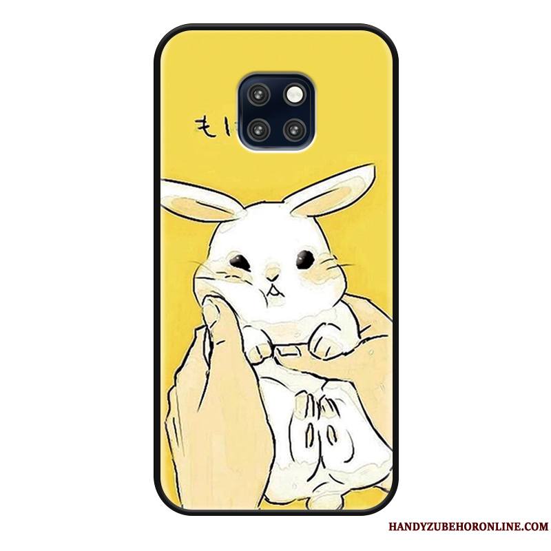 Huawei Mate 20 Rs Coque Dessin Animé Jaune Délavé En Daim Lapin Incassable Protection Étui