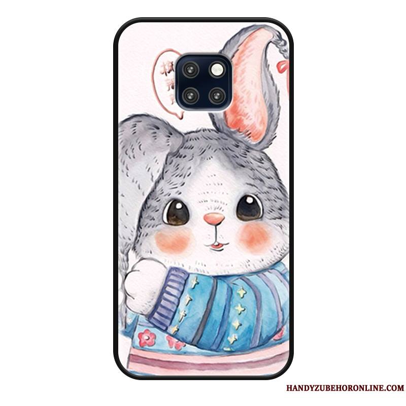 Huawei Mate 20 Rs Coque Dessin Animé Jaune Délavé En Daim Lapin Incassable Protection Étui