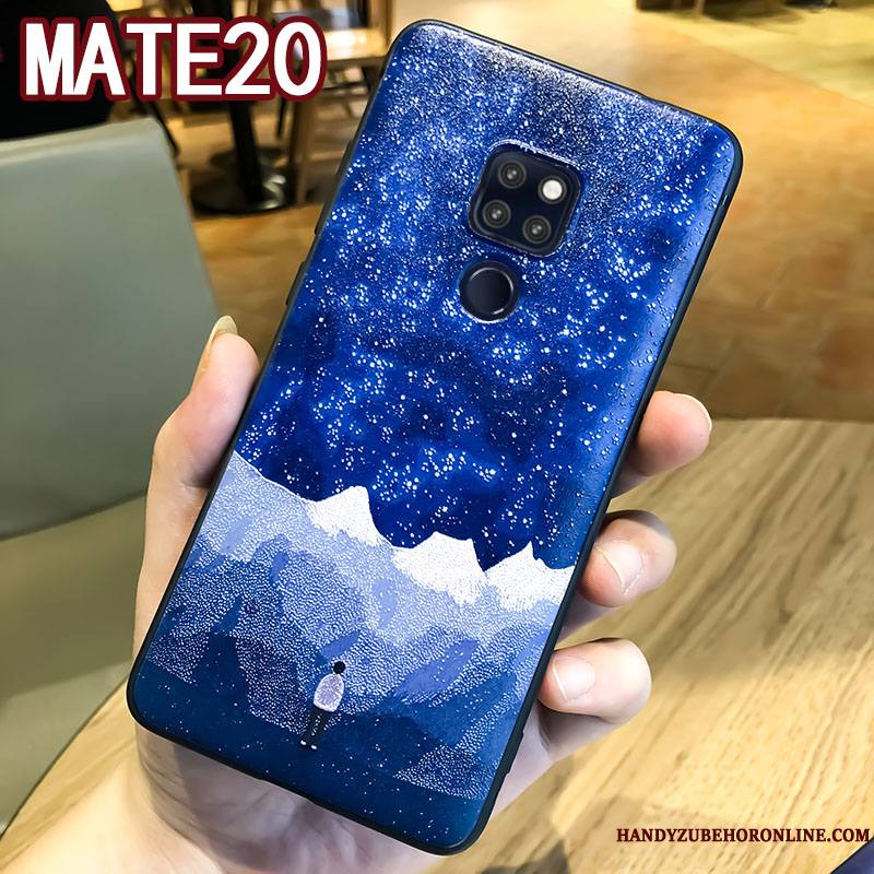 Huawei Mate 20 Tout Compris Personnalité Bleu Coque De Téléphone Ornements Suspendus Gaufrage Marque De Tendance