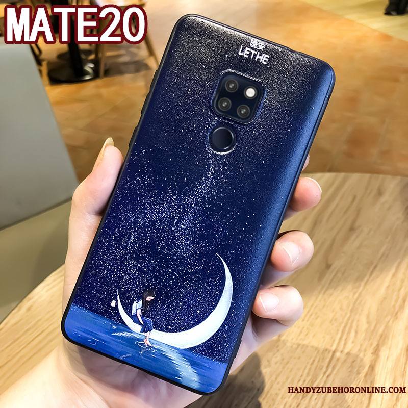 Huawei Mate 20 Tout Compris Personnalité Bleu Coque De Téléphone Ornements Suspendus Gaufrage Marque De Tendance