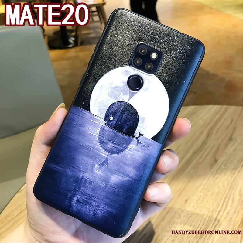 Huawei Mate 20 Tout Compris Personnalité Bleu Coque De Téléphone Ornements Suspendus Gaufrage Marque De Tendance