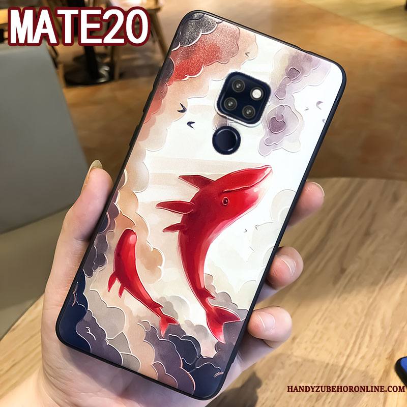 Huawei Mate 20 Tout Compris Personnalité Bleu Coque De Téléphone Ornements Suspendus Gaufrage Marque De Tendance