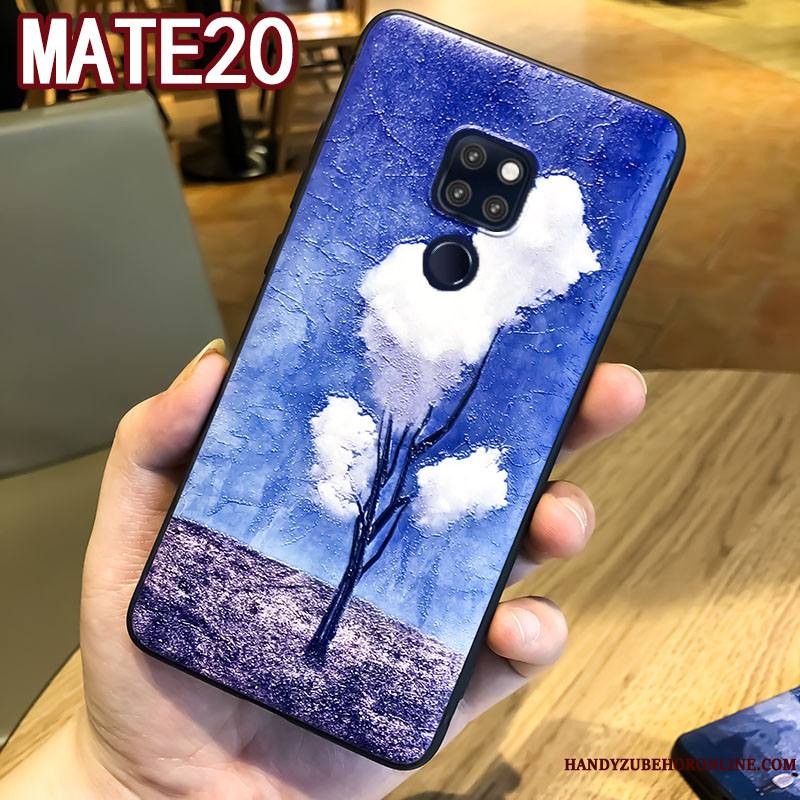 Huawei Mate 20 Tout Compris Personnalité Bleu Coque De Téléphone Ornements Suspendus Gaufrage Marque De Tendance