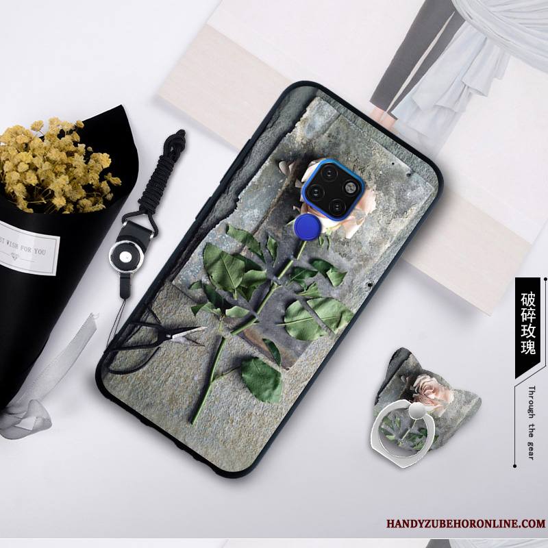 Huawei Mate 20 X Bleu Coque De Téléphone Incassable Peinture Étui Fluide Doux Protection