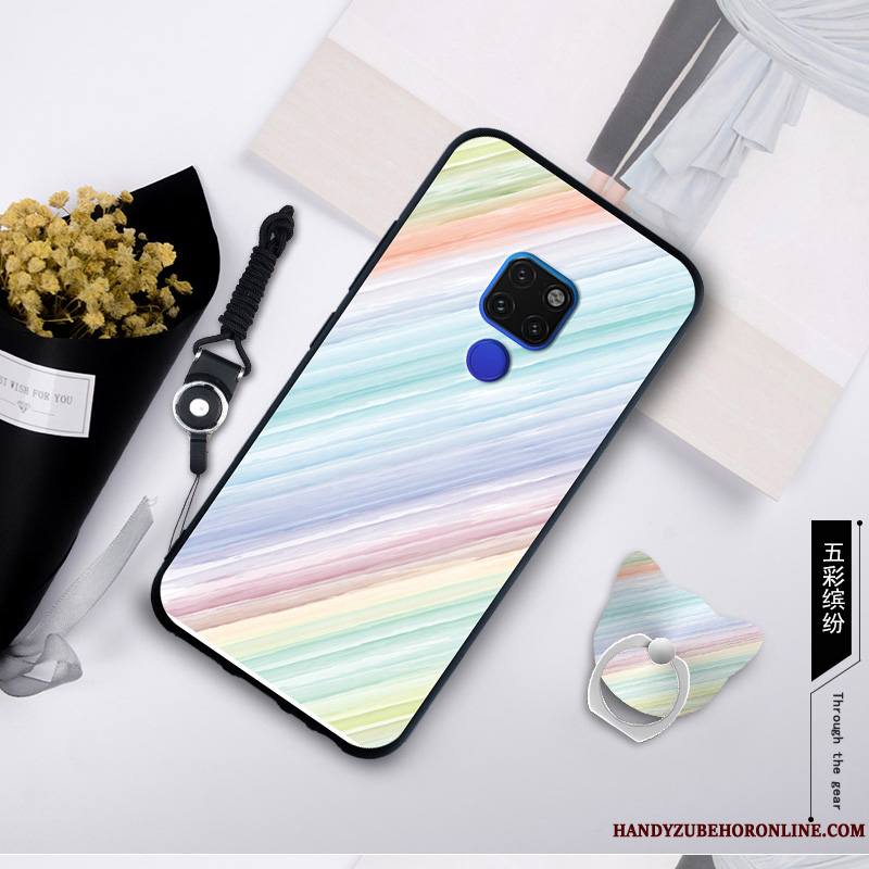 Huawei Mate 20 X Bleu Coque De Téléphone Incassable Peinture Étui Fluide Doux Protection