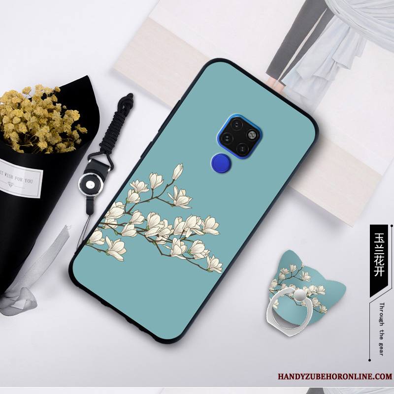 Huawei Mate 20 X Bleu Coque De Téléphone Incassable Peinture Étui Fluide Doux Protection