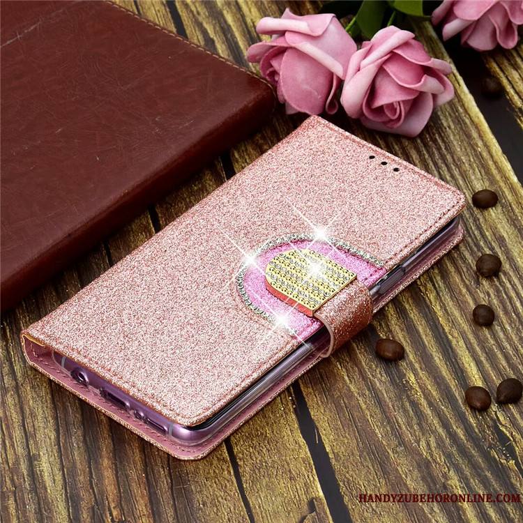 Huawei Mate 20 X Coque Clamshell Nouveau Téléphone Portable Étui En Cuir Rose Noir