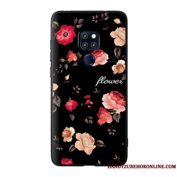 Huawei Mate 20 X Délavé En Daim Peinture Tout Compris Nouveau Gaufrage Coque De Téléphone Noir