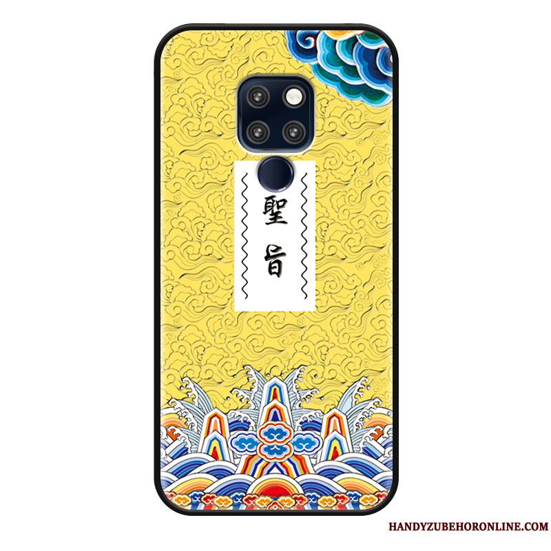 Huawei Mate 20 X Jaune Protection Tendance Étui Drôle Coque De Téléphone Style Chinois