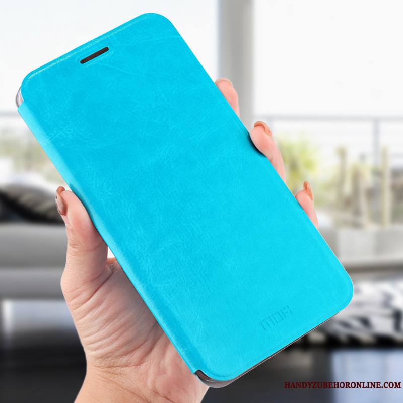 Huawei Mate 20 X Étui En Cuir Incassable Bleu Coque De Téléphone Tout Compris Clamshell