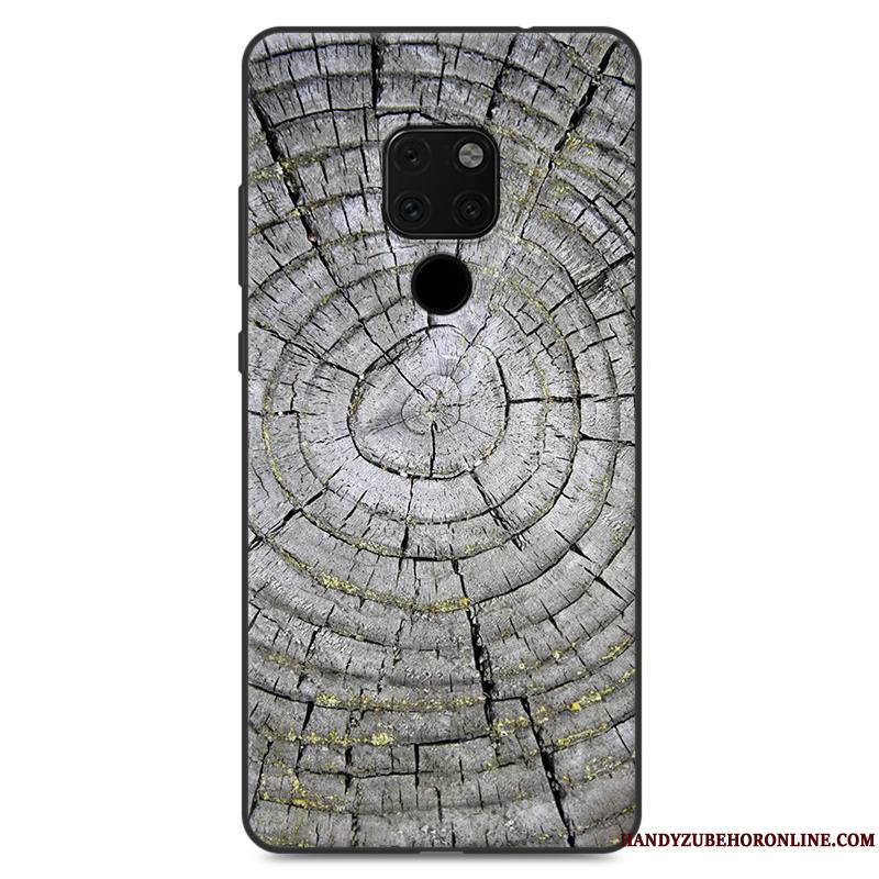 Huawei Mate 20 X Étui Protection Peinture Grain De Bois Tout Compris Coque De Téléphone Incassable