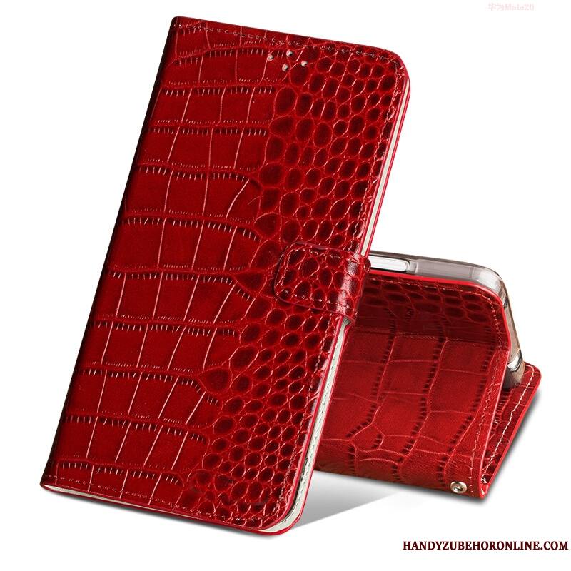 Huawei Mate 20 Étui Bleu Protection Housse Boucle Magnétique Coque De Téléphone Crocodile