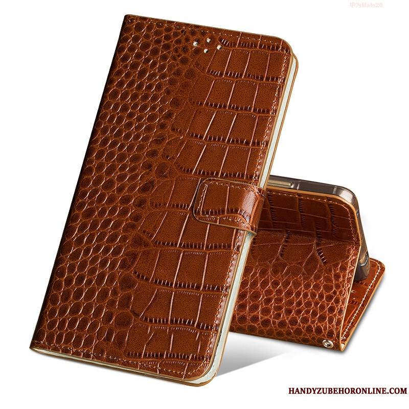 Huawei Mate 20 Étui Bleu Protection Housse Boucle Magnétique Coque De Téléphone Crocodile