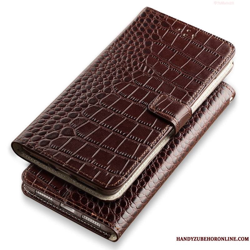 Huawei Mate 20 Étui Bleu Protection Housse Boucle Magnétique Coque De Téléphone Crocodile