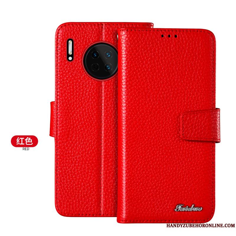 Huawei Mate 30 Carte Nouveau Étui En Cuir Housse Protection Noir Coque De Téléphone