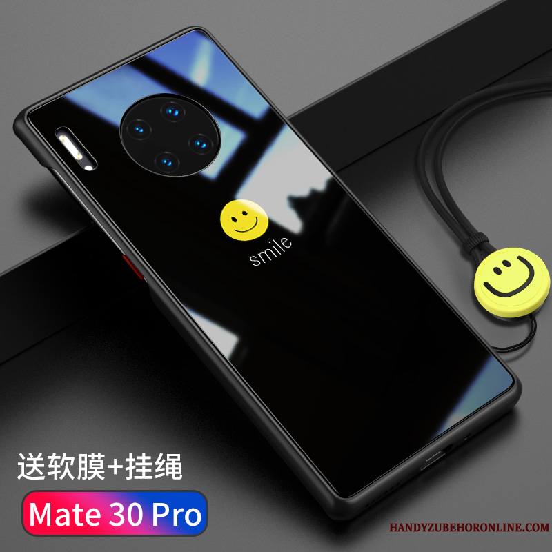 Huawei Mate 30 Coque Blanc Personnalité Très Mince Incassable Créatif Verre Trempé Tout Compris