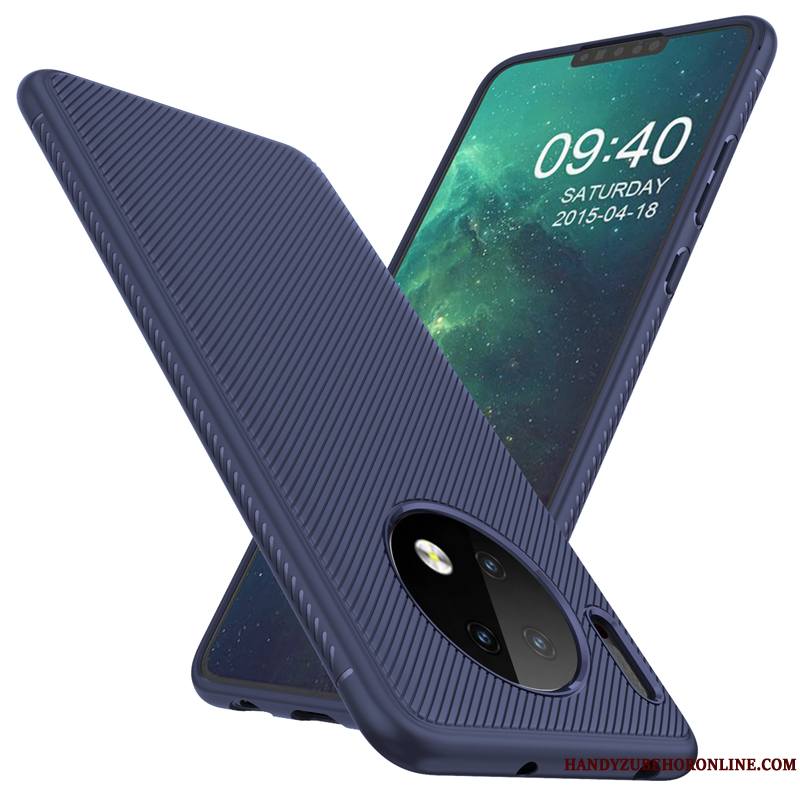 Huawei Mate 30 Coque Créatif Bleu Étui Personnalité Silicone Très Mince Racé