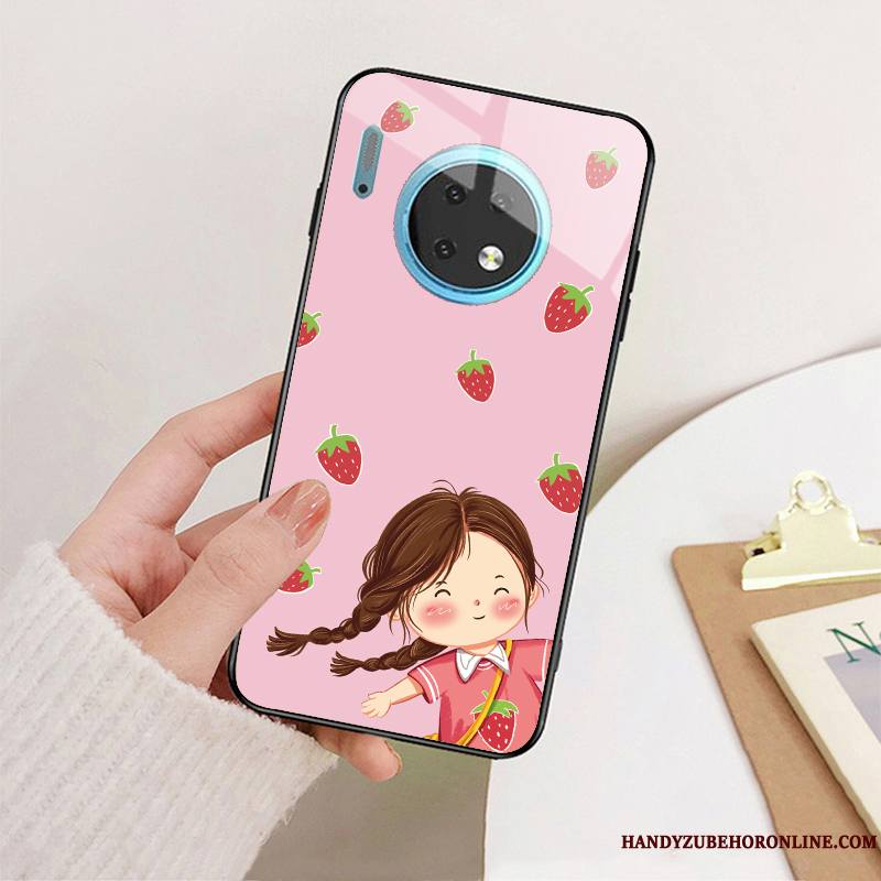 Huawei Mate 30 Coque Simple Étui Art Personnalisé Petit Incassable Rose