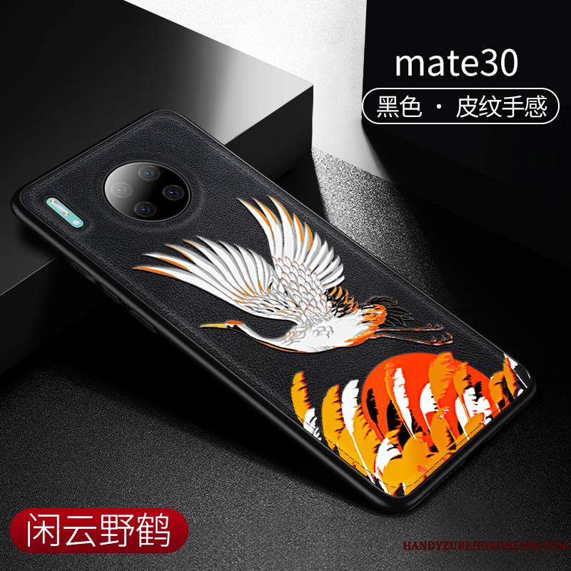 Huawei Mate 30 Coque Style Chinois Tout Compris Vent Grue Tempérer Protection Incassable