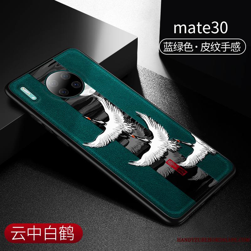 Huawei Mate 30 Coque Style Chinois Tout Compris Vent Grue Tempérer Protection Incassable