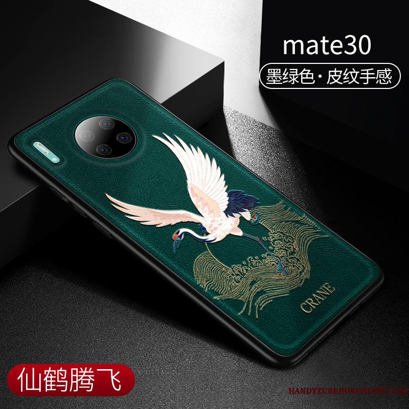 Huawei Mate 30 Coque Style Chinois Tout Compris Vent Grue Tempérer Protection Incassable