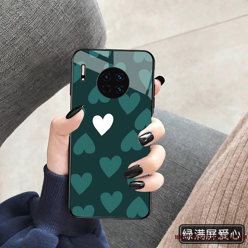 Huawei Mate 30 Coque Tout Compris Miroir Tendance Charmant Étui Amour Rouge